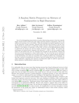 A Random Matrix Perspective on Mixtures of Nonlinearities for Deep
  Learning