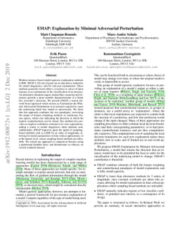 EMAP: Explanation by Minimal Adversarial Perturbation