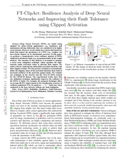 FT-ClipAct: Resilience Analysis of Deep Neural Networks and Improving
  their Fault Tolerance using Clipped Activation