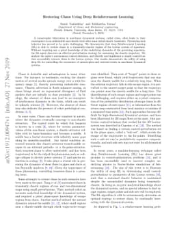 Restoring Chaos Using Deep Reinforcement Learning