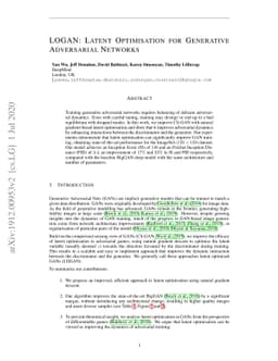 LOGAN: Latent Optimisation for Generative Adversarial Networks