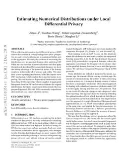 Estimating Numerical Distributions under Local Differential Privacy