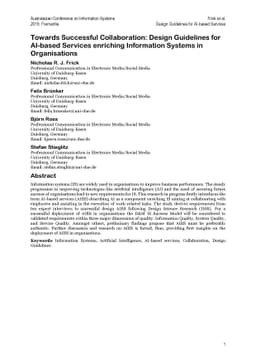 Towards Successful Collaboration: Design Guidelines for AI-based
  Services enriching Information Systems in Organisations