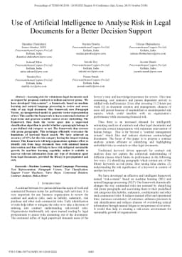 Use of Artificial Intelligence to Analyse Risk in Legal Documents for a
  Better Decision Support