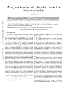 Mixing autoencoder with classifier: conceptual data visualization