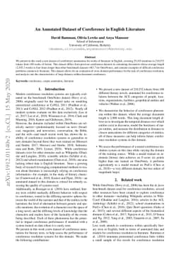 An Annotated Dataset of Coreference in English Literature