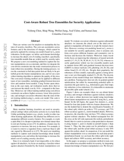 Cost-Aware Robust Tree Ensembles for Security Applications