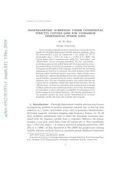 Nonparametric Screening under Conditional Strictly Convex Loss for
  Ultrahigh Dimensional Sparse Data