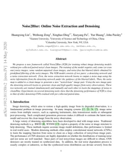 Noise2Blur: Online Noise Extraction and Denoising