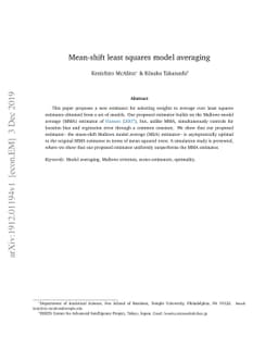 Mean-shift least squares model averaging