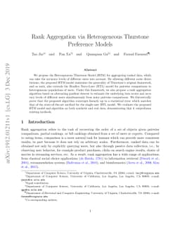 Rank Aggregation via Heterogeneous Thurstone Preference Models