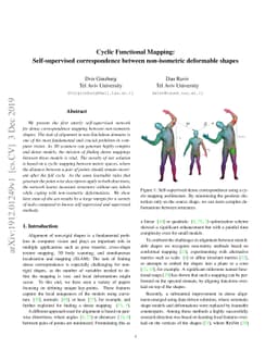 Cyclic Functional Mapping: Self-supervised correspondence between
  non-isometric deformable shapes