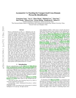 Asymmetric Co-Teaching for Unsupervised Cross Domain Person
  Re-Identification