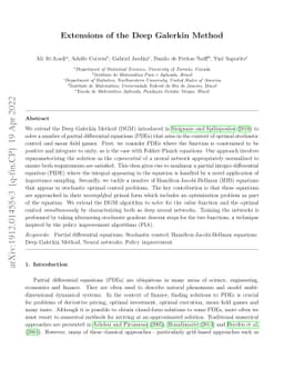 Extensions of the Deep Galerkin Method