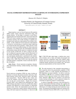 Facial Expression Representation Learning by Synthesizing Expression
  Images