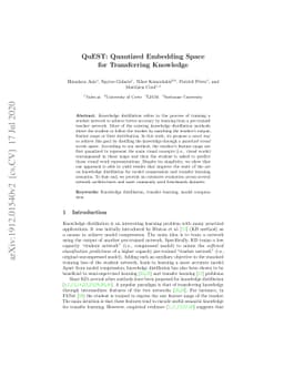 QUEST: Quantized embedding space for transferring knowledge