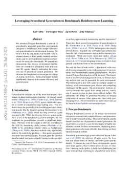 Leveraging Procedural Generation to Benchmark Reinforcement Learning