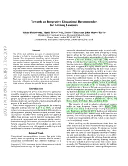 Towards an Integrative Educational Recommender for Lifelong Learners