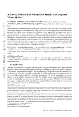 A Survey of Black-Box Adversarial Attacks on Computer Vision Models