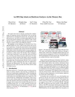 An Off-Chip Attack on Hardware Enclaves via the Memory Bus