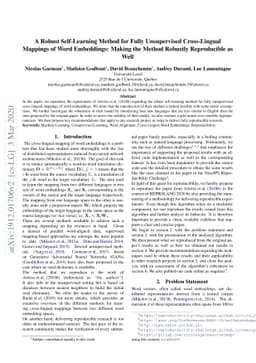 A Robust Self-Learning Method for Fully Unsupervised Cross-Lingual
  Mappings of Word Embeddings: Making the Method Robustly Reproducible as Well