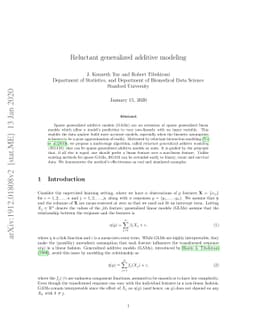 Reluctant generalized additive modeling
