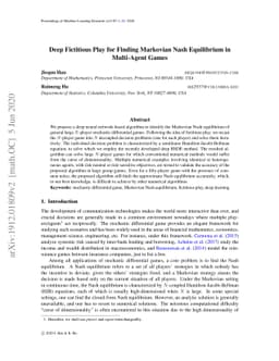 Deep Fictitious Play for Finding Markovian Nash Equilibrium in
  Multi-Agent Games