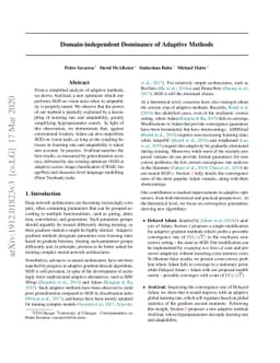 Domain-independent Dominance of Adaptive Methods