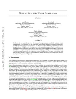 Neural Academic Paper Generation