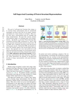 Self-Supervised Learning of Pretext-Invariant Representations