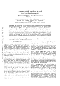 On games with coordinating and anti-coordinating agents