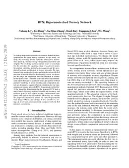 RTN: Reparameterized Ternary Network