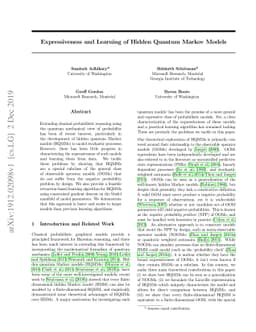 Expressiveness and Learning of Hidden Quantum Markov Models