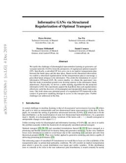 Informative GANs via Structured Regularization of Optimal Transport