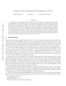 L3 Fusion: Fast Transformed Convolutions on CPUs