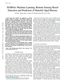 HABNet: Machine Learning, Remote Sensing Based Detection and Prediction
  of Harmful Algal Blooms