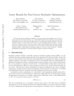 Lower Bounds for Non-Convex Stochastic Optimization