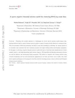 A sparse negative binomial mixture model for clustering RNA-seq count
  data