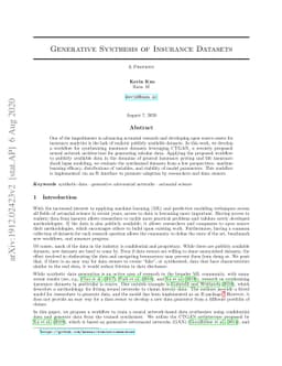 Generative Synthesis of Insurance Datasets