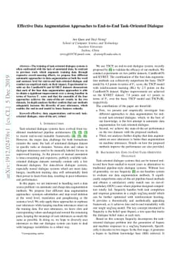 Effective Data Augmentation Approaches to End-to-End Task-Oriented
  Dialogue