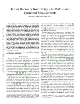 Tensor Recovery from Noisy and Multi-Level Quantized Measurements