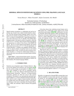Bimodal Speech Emotion Recognition Using Pre-Trained Language Models