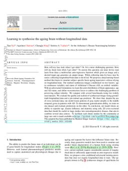 Learning to synthesise the ageing brain without longitudinal data