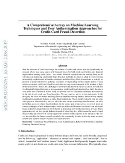 A Comprehensive Survey on Machine Learning Techniques and User
  Authentication Approaches for Credit Card Fraud Detection