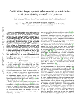 Audio-Visual Target Speaker Enhancement on Multi-Talker Environment
  using Event-Driven Cameras