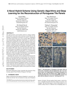 A Novel Hybrid Scheme Using Genetic Algorithms and Deep Learning for the
  Reconstruction of Portuguese Tile Panels