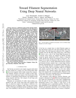 Toward Filament Segmentation Using Deep Neural Networks