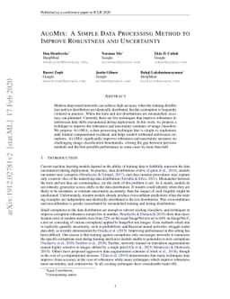 AugMix: A Simple Data Processing Method to Improve Robustness and
  Uncertainty