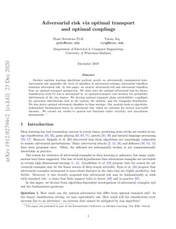 Adversarial Risk via Optimal Transport and Optimal Couplings