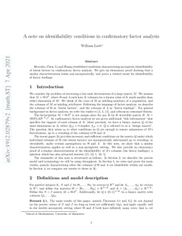 A note on identifiability conditions in confirmatory factor analysis